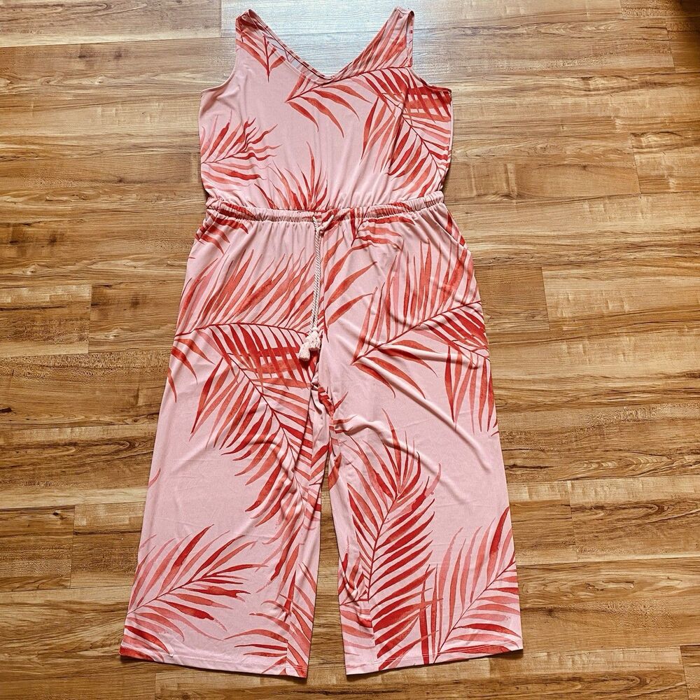 AmberNoon II by Dr. Erum 1XP UPF 50 Cropped Jumpsuit Coral Palm Beach Stretch